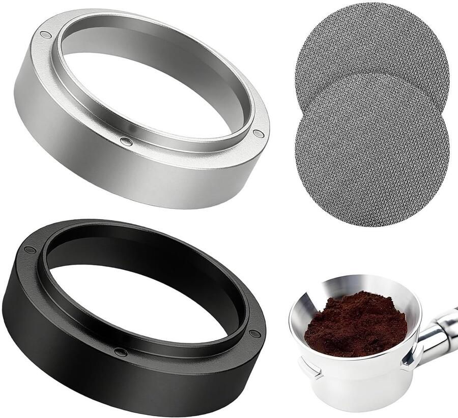 Dispensing ring voor koffie 51 mm 2 stuks Magnetische funnel espresso accessoires en zeefhouder voor optimale koffie-extractie