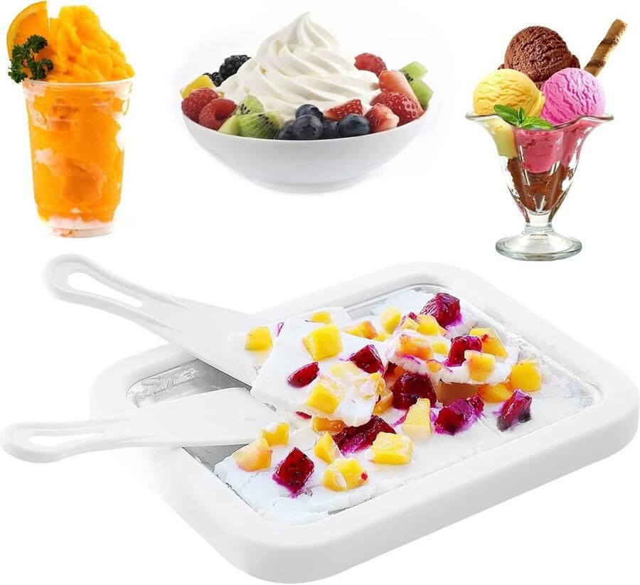 DIY IJsmaker voor Rolijs met 2 Spatels Maak Zelf Rolled Ice Cream en Bevroren Yoghurt Thuis