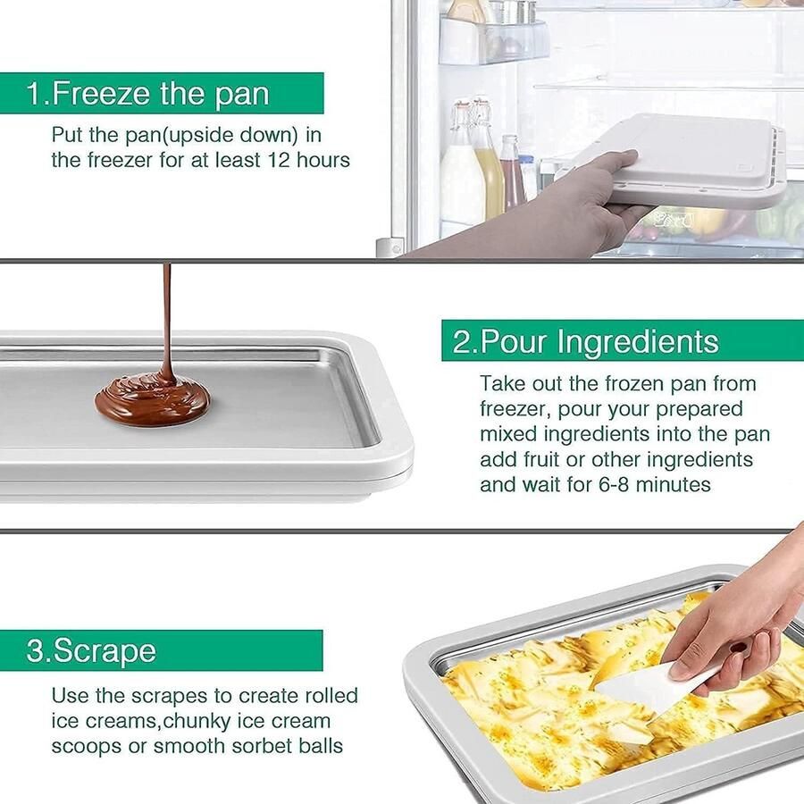 DIY Rolled Ice Cream Maker Set voor Kinderen en Ouders Zonder Elektriciteit