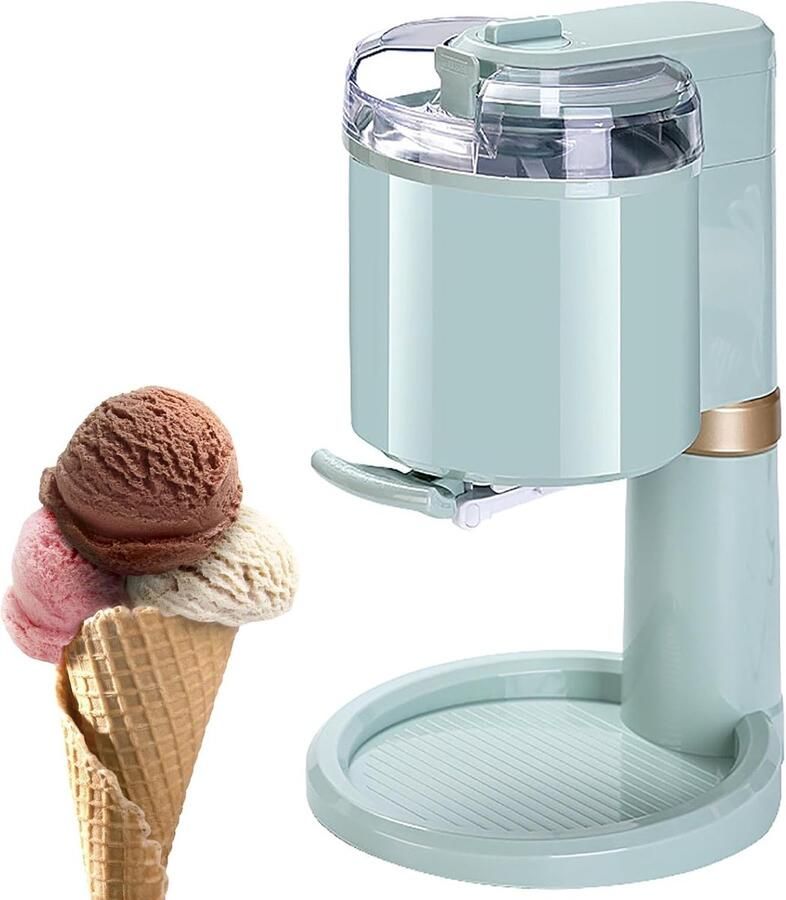 Doe-het-zelf Ijsmachine Mini IJsmaker Thuis Dessert Maken Volautomatisch Roeren 1 Liter Wit