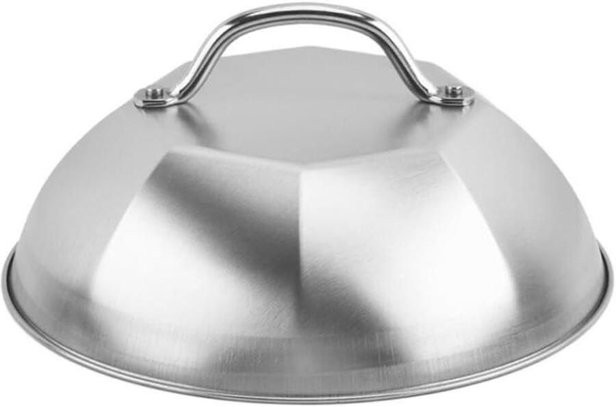 Dome Wok Deksel Bakpan Deksel Gelijkmatig Koken Roestvrij Staal 8 Inch Zilver