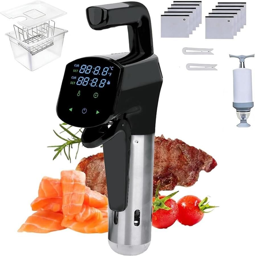 Dompelcirculator Sous Vide Koker Precisie Koken 360 Graden Circulatie Tot 25 Liter Zwart Wit