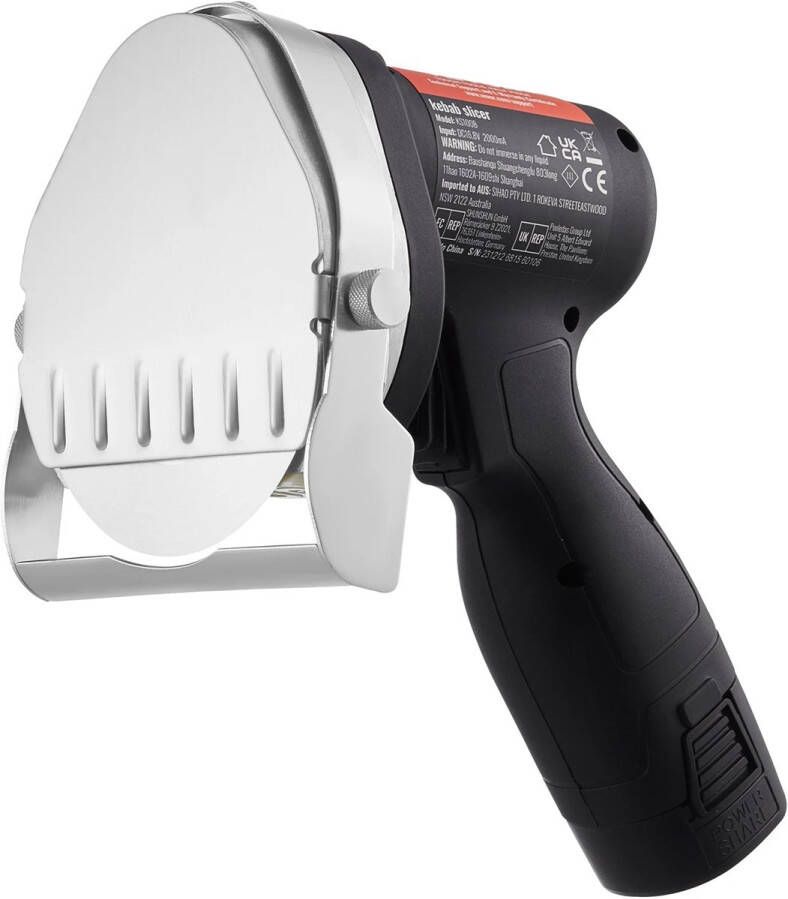 Doner mes Elektrisch Dönermes Elektrisch mes Elektrisch Keukenmes 100mm Flat Blade Draadloos & Oplaadbaar voor Perfect Gesneden Vlees