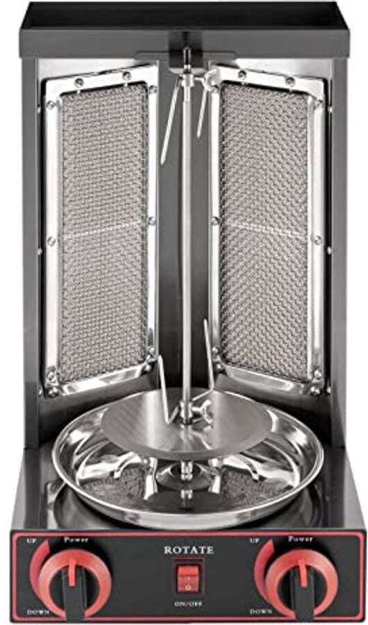 Dönergrill met 2 branders 3000 W roestvrij staal voor BBQ en gyro vlees