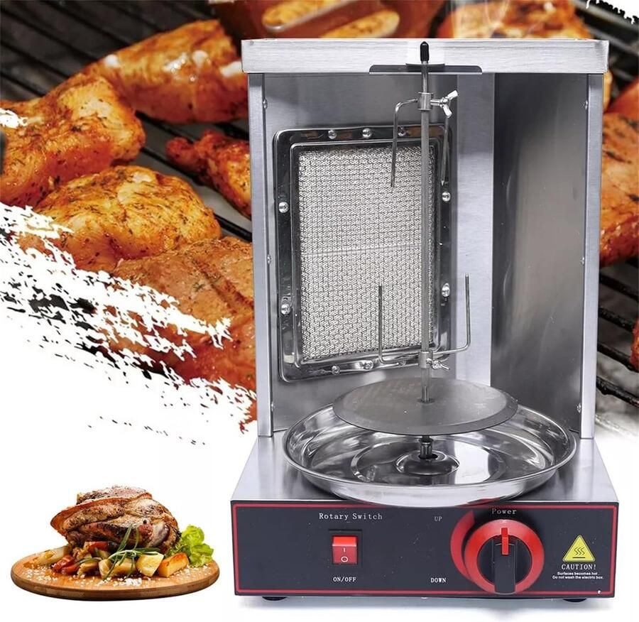 Dönergrill Verticale grill Thuis Kebab Maken Roestvrij Staal 29.5 x 29.5 x 49 cm