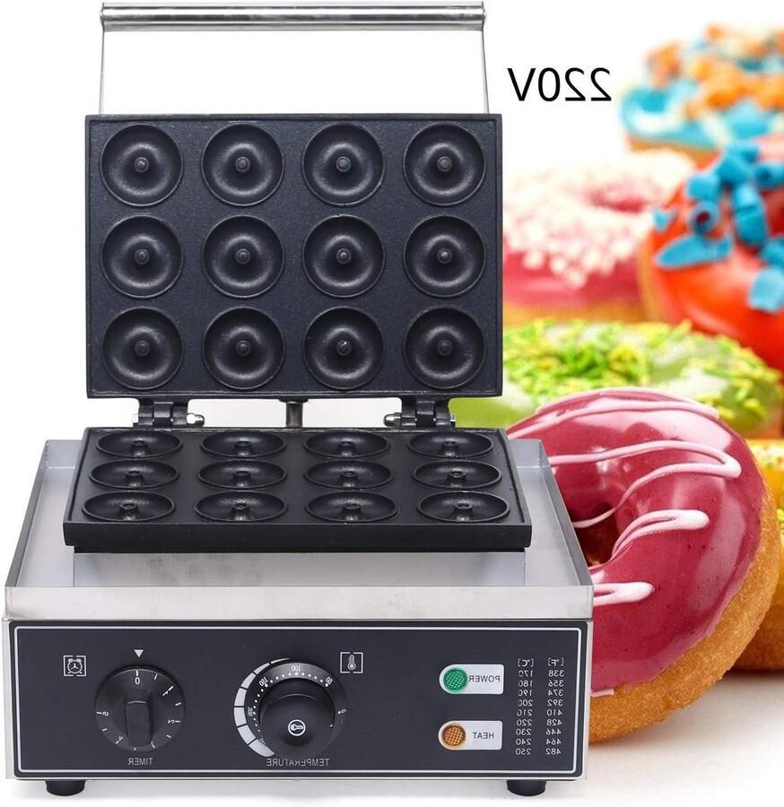 Donut Maker Cake Pop Machine Feestelijke Snacks Maken Non-stick Coating 12 Stuks Roestvrij Staal