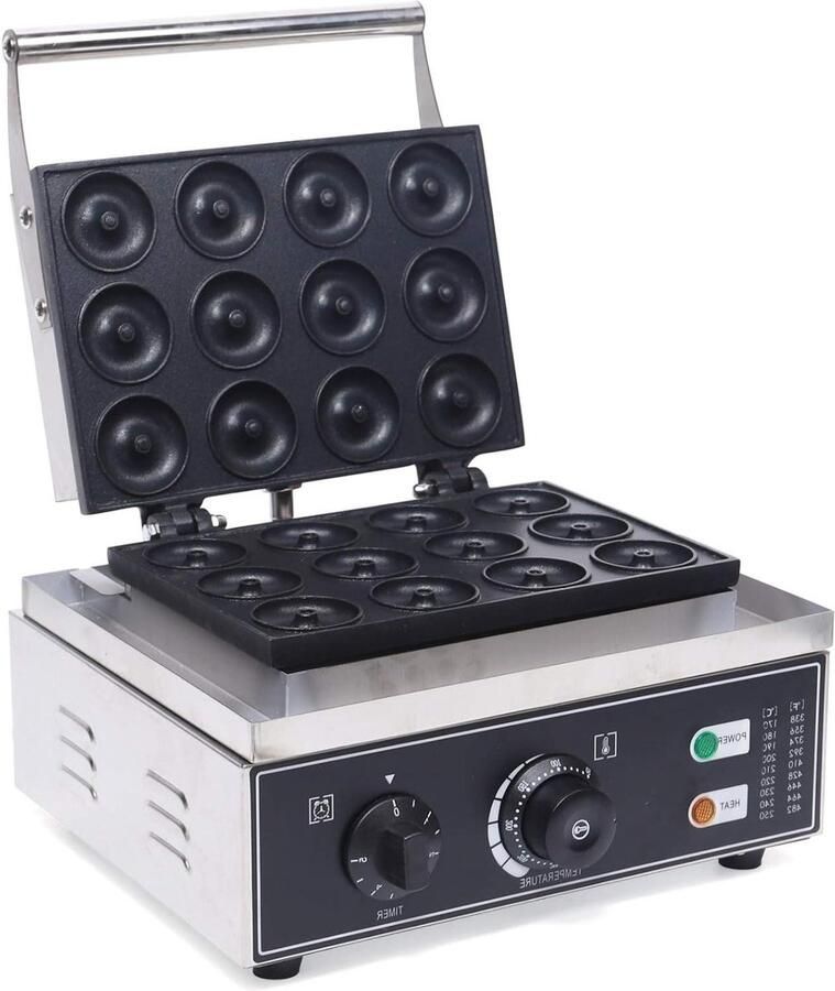 Donut Maker Bakapparaat Snacks Maken Dubbelzijdig Bakken 12 Stuks Rood
