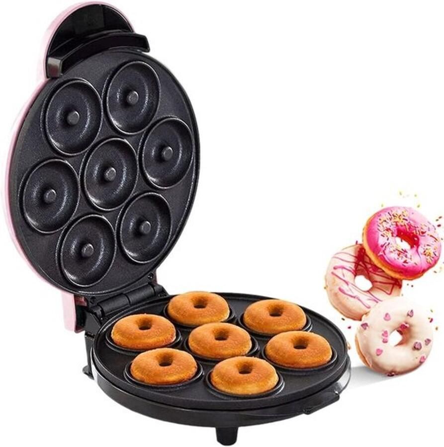 Donut Maker Bakapparaat Thuis Gebak Maken Antiaanbaklaag 21.5 x 26.6 cm Roze
