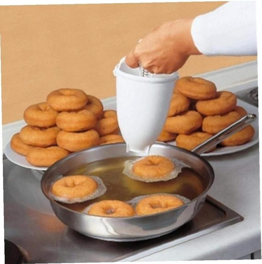 Donut Maker Bakvorm Gebak Maken Dubbele Lus Handvat 95 cm Diameter Wit