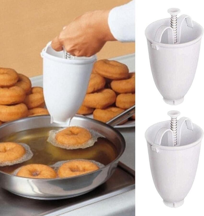 Donut Maker Bakvorm Zelf Gebak Maken Maakt 24 stuks 18 cm Wit
