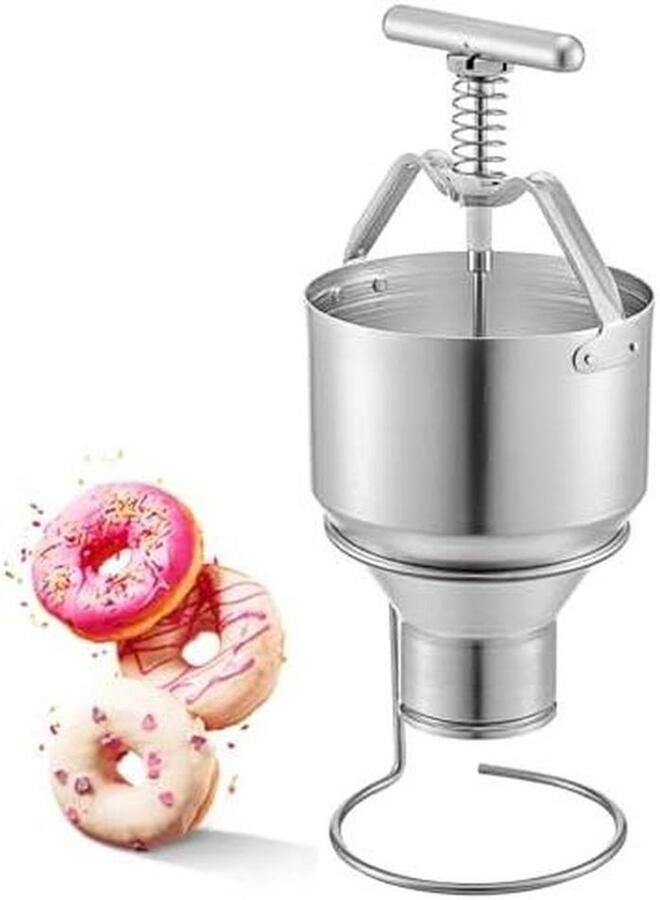 Donut Maker Beslag Dispenser Zelf Bakken 6 Dikte Instellingen 3L Zilver