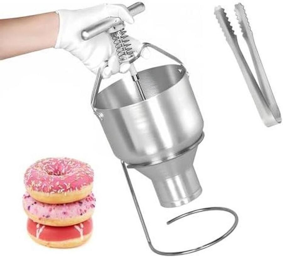 Donut Maker Beslag Dispenser Zelf Bakken 6 Dikte Instellingen 5L Hopper Zilver