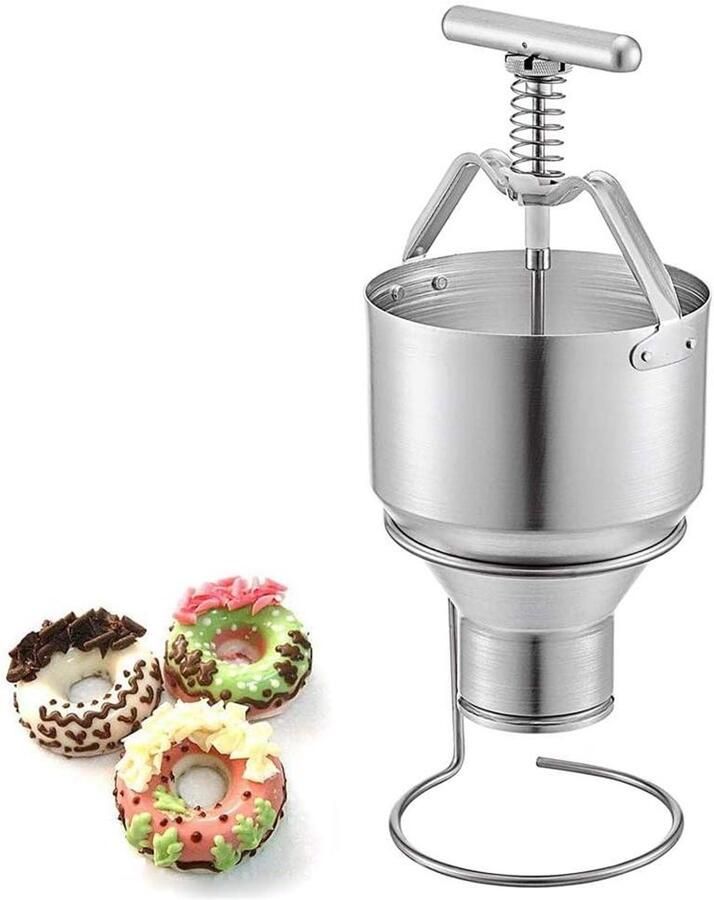 Donut Maker Beslag Dispenser Zelf Bakken Verstelbare Dikte 5L Capaciteit Zilver