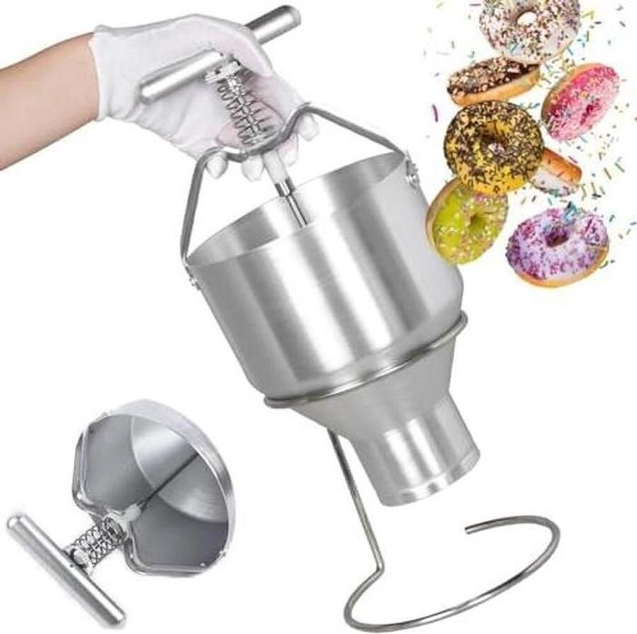 Donut Maker Beslag Dispenser Bakken Thuis Verstelbare Dikte 3L Capaciteit Zilver