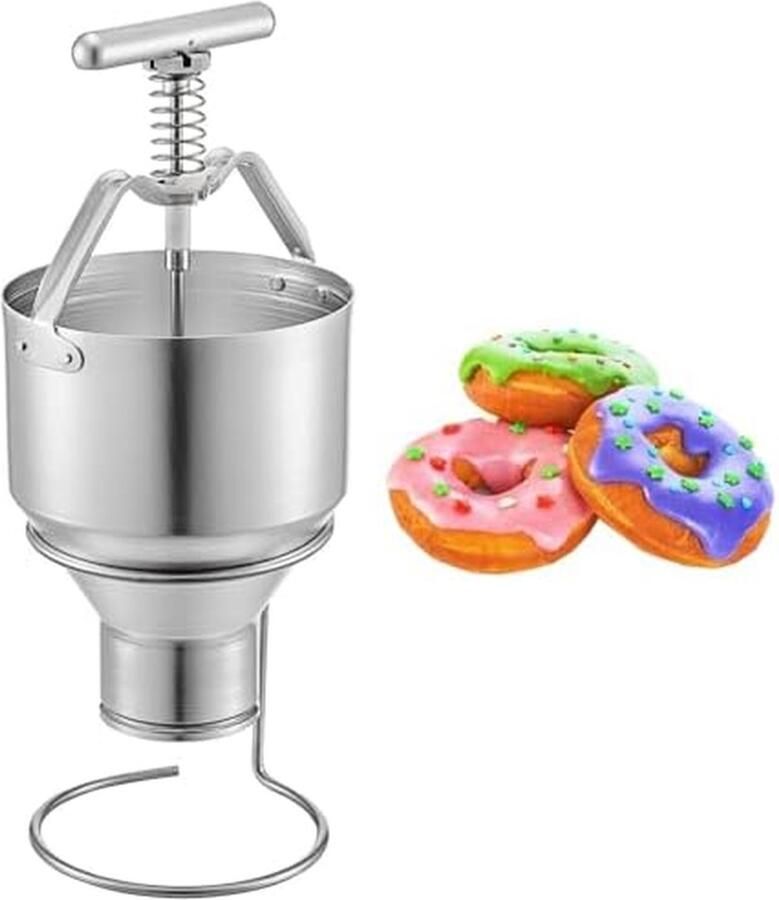 Donut Maker Donut Dispenser Beslagmaker Zelf Bakken Verstelbare Dikte 3 Liter Zilver