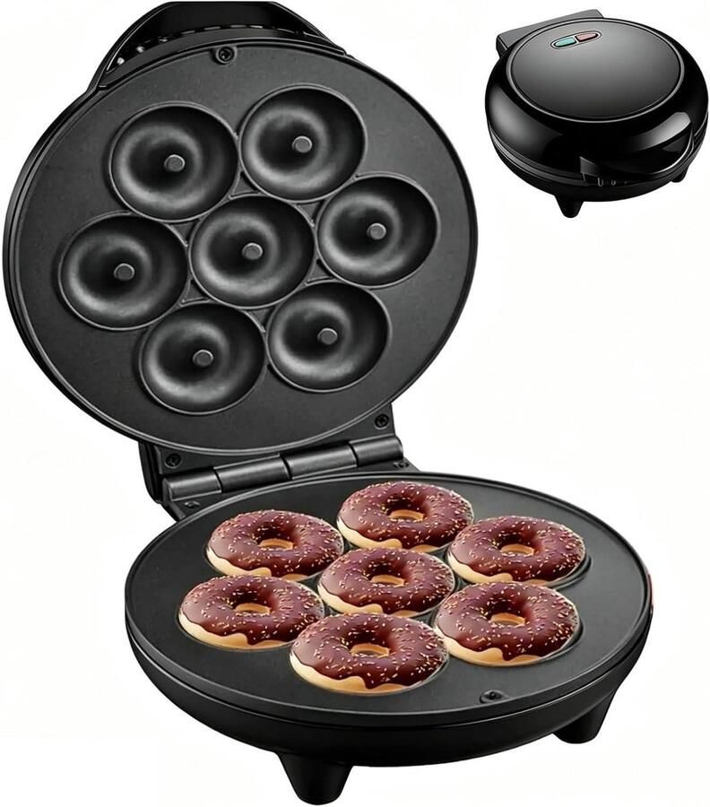 Donut Maker Donuts Bakken Snelle Snacks Maken 7 Donuts Tegelijk Standard Size Zwart