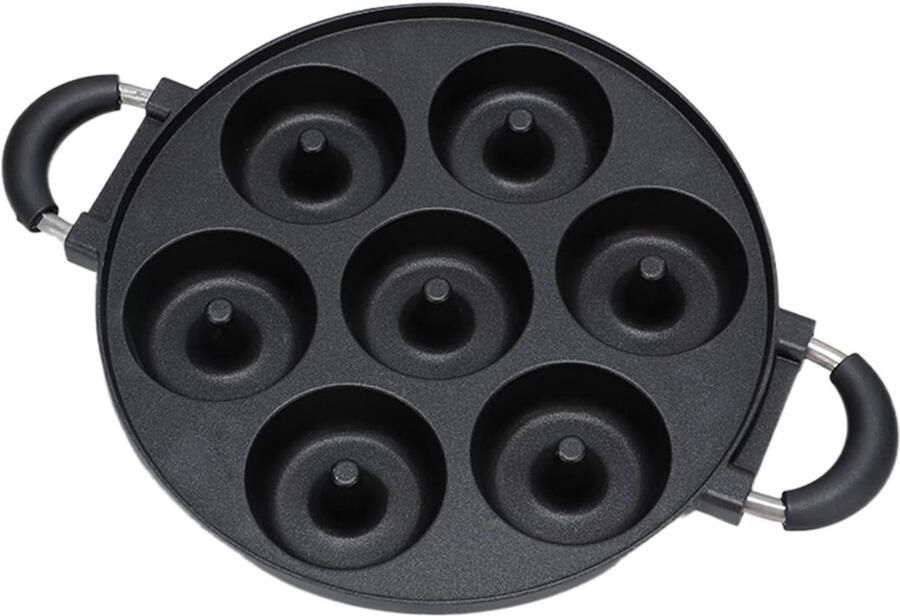 Donut Maker Bakvorm Donuts Lekkere Gebakjes Maken 7 Gaten Non-Stick 7.2 x 32.9 cm Zwart