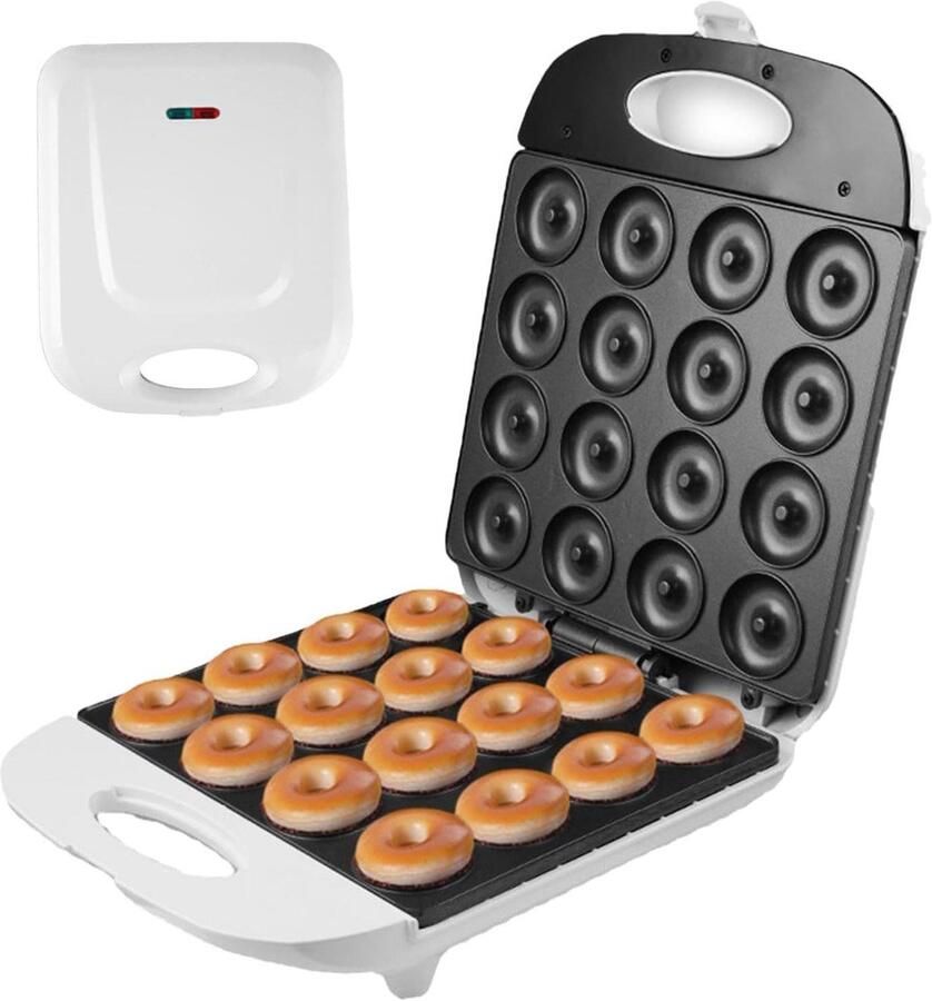 Donut Maker Machine Donut Apparaat Snacks Snelle Snacks Bakken Dubbelzijdige Verwarming 16 Donuts Zwart