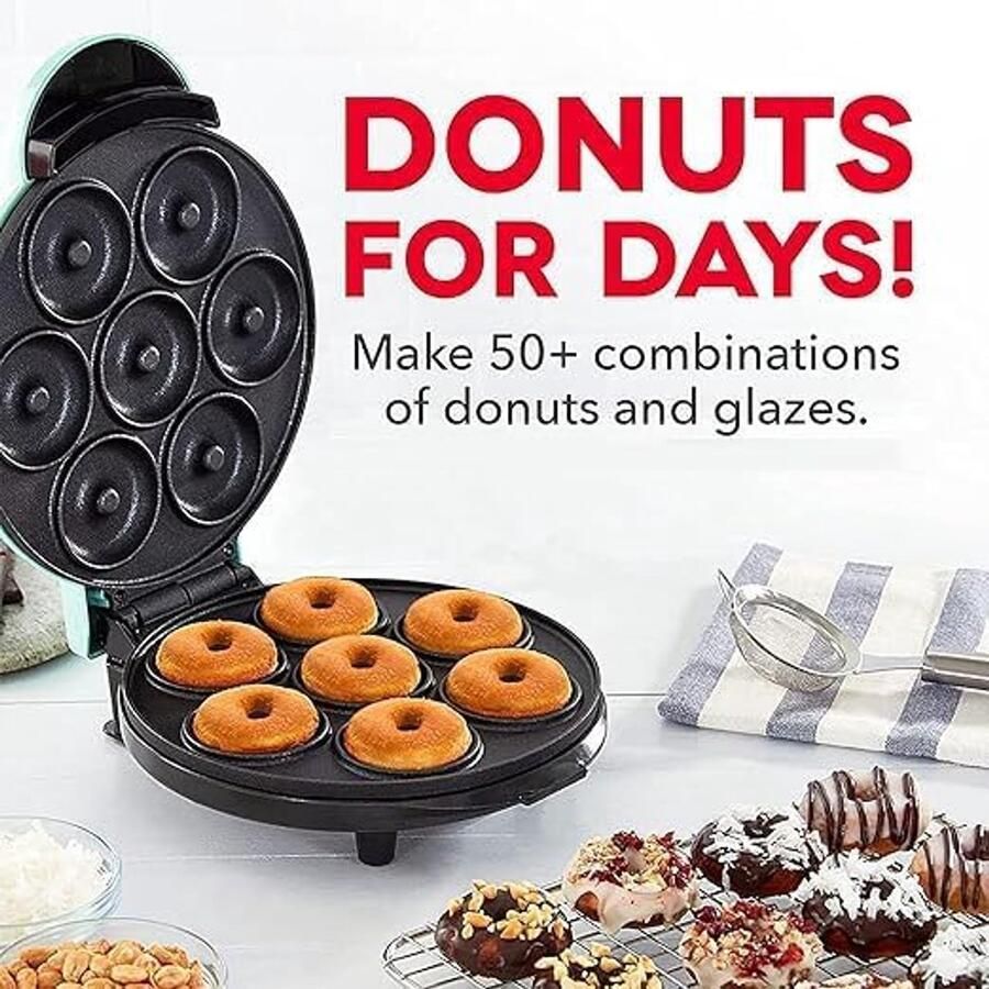 Donutmachine Bakapparaat Zelf Gebakken 7 Gaten 30 cm Groen