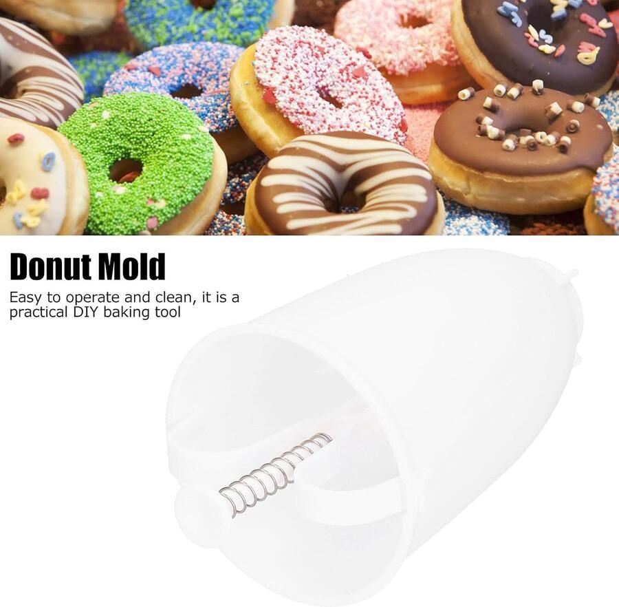 Donutmaker Bakvorm Zelf donuts maken Voedselveilig materiaal 18x10x10 cm Wit