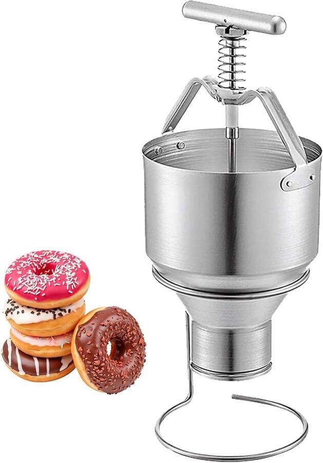 Donutmaker Donut dispenser Zelf donuts maken Verstelbare dikte 5L Zilver