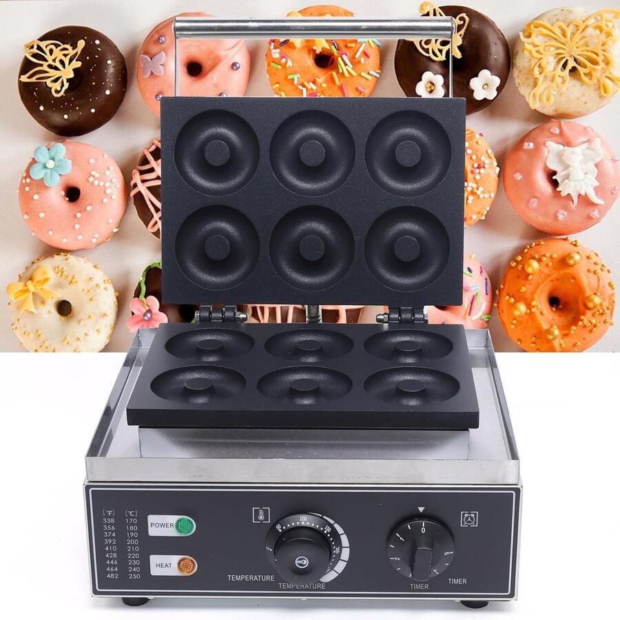 Donutmaker Elektrisch Apparaat voor Gebak Snel Donuts Bakken Grote Capaciteit 6 Stuks