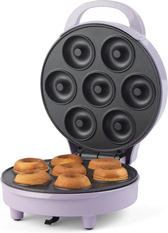 Donutmaker Traktatiemaker Snelle Snacks Maken Antikleef Platen 7 Donuts Paars