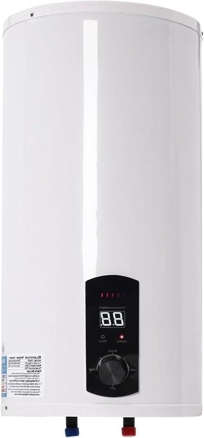 Doorstroomboiler Elektrisch Boiler Keuken Badkamer Direct Warm Water LED Temperatuurweergave 50 Liter Wit