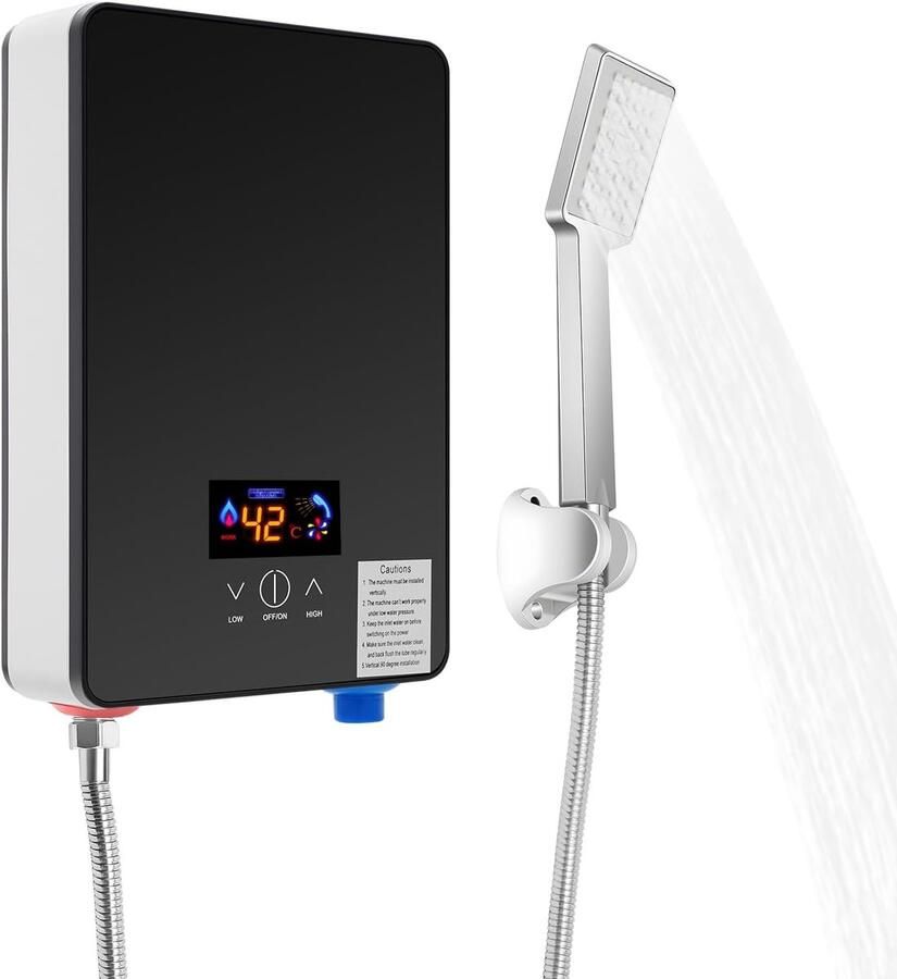 Doorstroomboiler Elektrisch Mini Boiler Instant Direct Warm Water Snelle Verwarming 3 Sec 6500W 220V Zwart