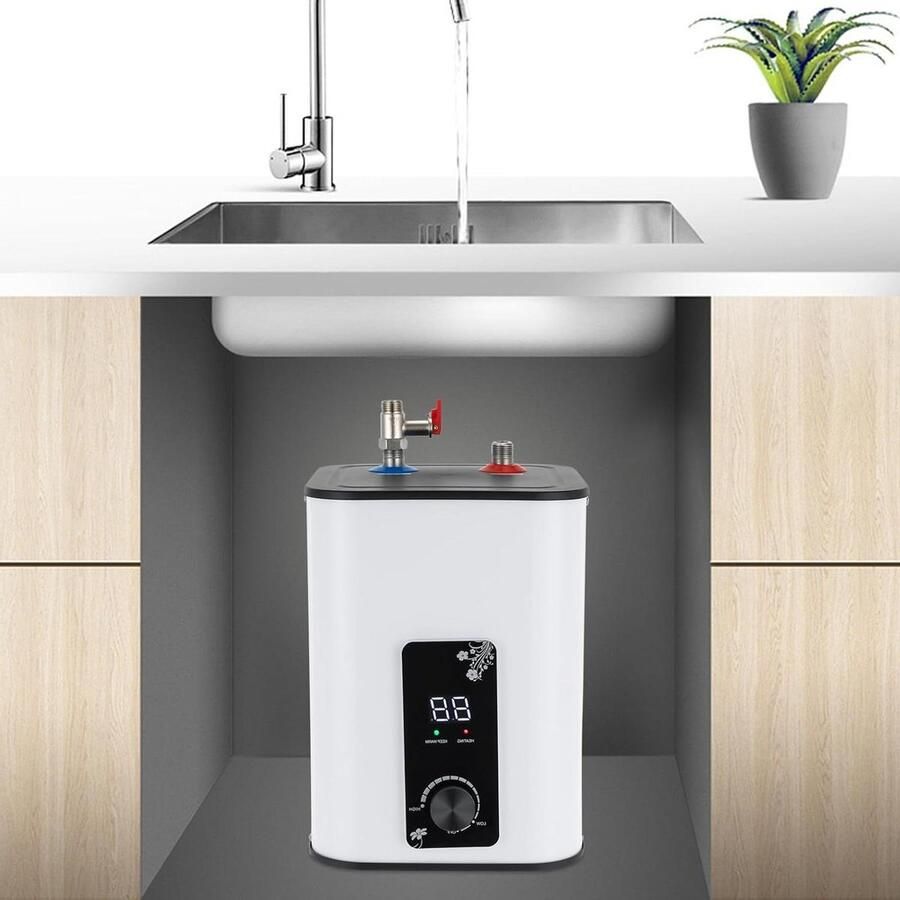 Doorstroomboiler Elektrische boiler Direct warm water Compact design 8 liter Wit
