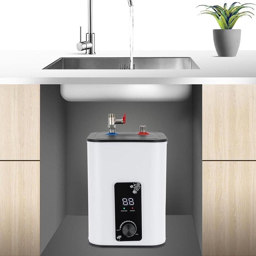 Doorstroomboiler Keuken Elektrische Boiler Snel Direct Warm Water Ruimtebesparend Ontwerp 8 Liter Wit