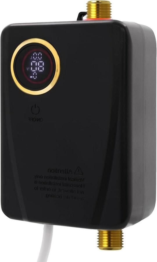 Doorstroomboiler Keukenboiler Tankloos Direct Warm Water Compact Wandmodel 3500 Watt Zwart