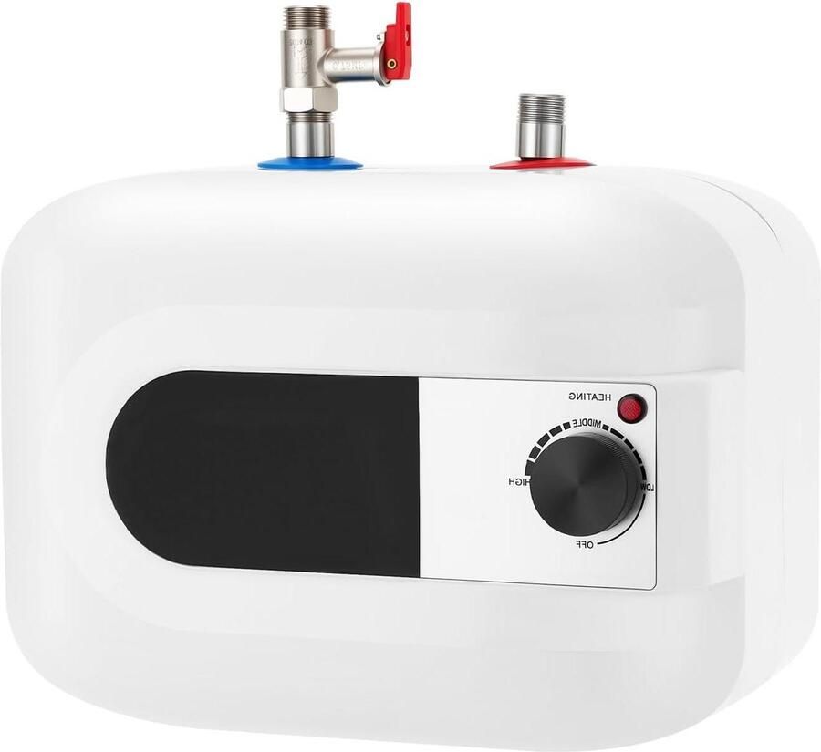 Doorstroomboiler Mini boiler Direct warm water Compact ontwerp 6 liter Wit