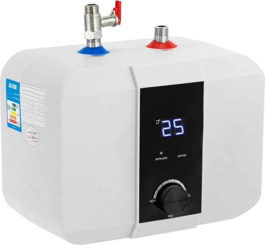 Doorstroomboiler Mini boiler Keuken verwarmen Compact formaat 6 liter Wit