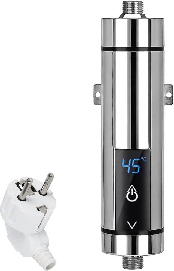 Doorstroomboiler Mini Waterkoker Direct Warm Water Snelle Verwarming 3.5 KW Zilver