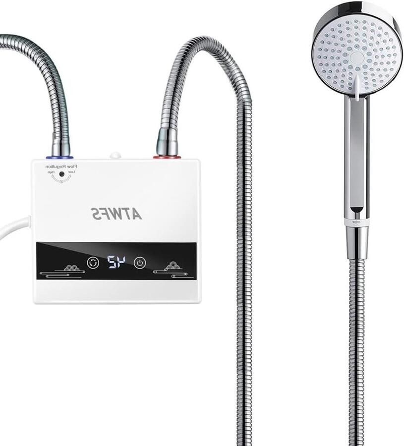 Doorstroomboiler Mini Waterverwarmer Direct Warm Water Compact Tankloos Ontwerp 167 cm Wit