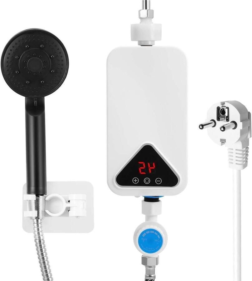 Doorstroomverwarmer Mini Waterkoker Direct Warm Water Instelbare Temperatuur 5500W Wit