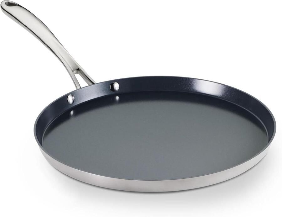 Dosa Tawa Pan Pannenkoekenplaat Bakplaat Platbrood Bakken Keramische Antiaanbaklaag 38 cm Roestvrij Staal