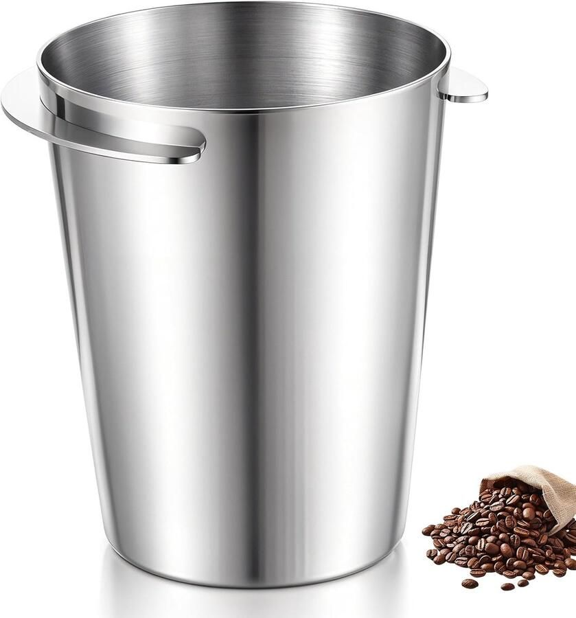 Doseerbeker 58 mm roestvrij staal zilver poedertoevoerdeel perfect voor espressomachine ShopVlot