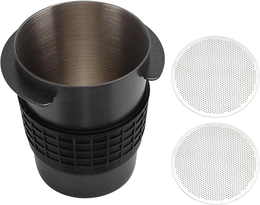 Doseerbeker Koffie Accessoire Espresso Bereiding Met Puckscherm Gemiddelde Capaciteit Zwart