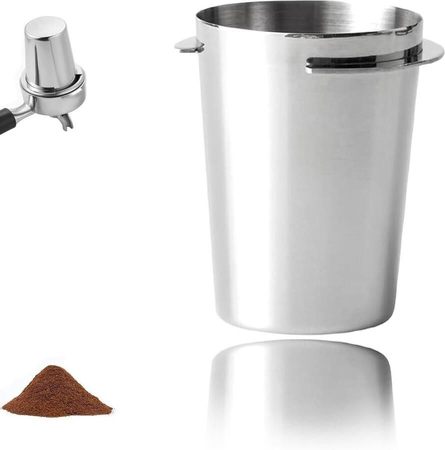 Doseerbeker van 58 mm van roestvrij staal voor espressomachine met koffiezeefhouder en poedertoevoer ideaal voor barista en thuisgebruik zilver
