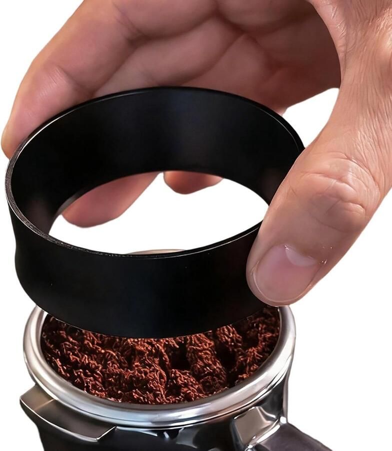 Doseertrechter Koffie Verdeler Puck Espresso Bereiden Magnetische Afdichting 53 mm Zwart