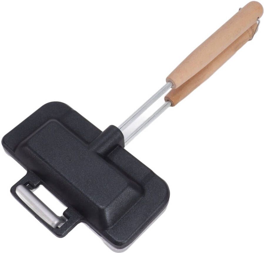 Double Sided Sandwich Baking Pan Hot Sandwich Maker Hot Dog Toaster with Detachable Handle Breakfast Sandwich Maker Flip Grill Pan for Breakfast Pancakes Omelettes