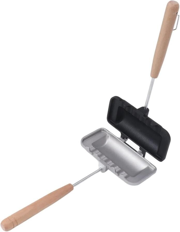 Dubbele Koekenpan Ontbijtpan Sandwichmaker Snel Ontbijt Maken Dubbelzijdig Bakken 30x14 cm