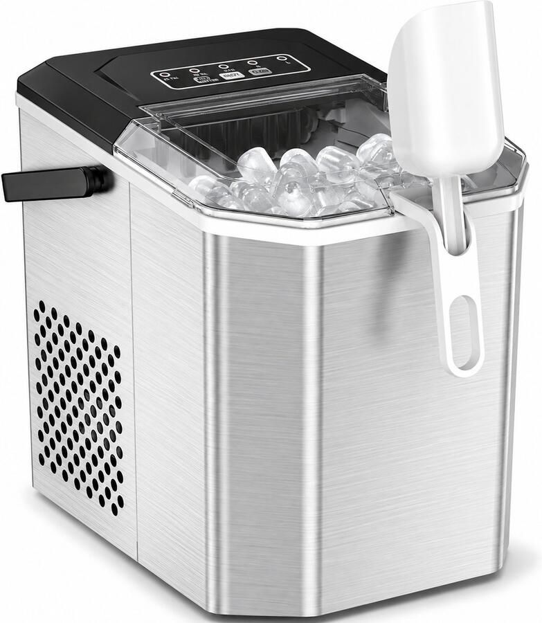 DPLUNIQ IJsblokjesmachine IJsblokjesmakers IJsmachine IJsblokjes Zelfreinigend Draagbaar 9st 6min RVS Zilver