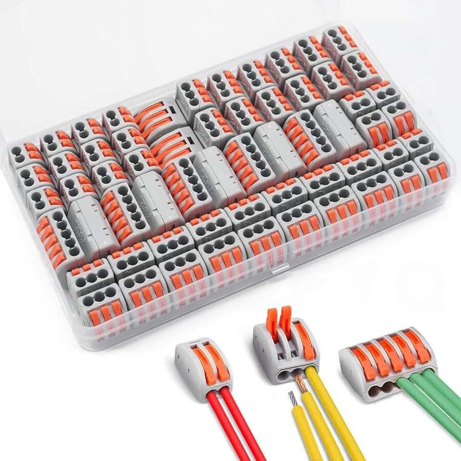 Draadconnectoren 60 stuks Kabel Connector Aansluitblokken met 3 Poorten 30 stuks 2 Poorten 20 stuks 5 Poorten 10 stuks voor Solide Gestrande en Flexibele Draden(PCT-212 213 215)