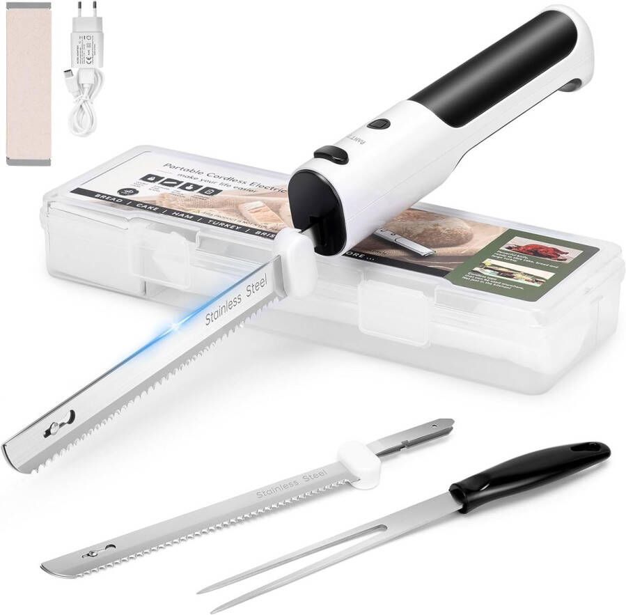 Draadloos Elektrisch Mes voor Vlees Brood Groenten en Fruit Krachtig en Gebruiksvriendelijk Keukenmes