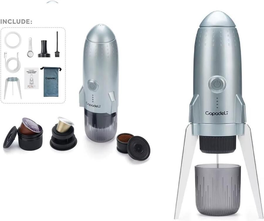 Draadloze 3-in-1 Draagbare Espressomachine voor Auto Thuis en Reizen