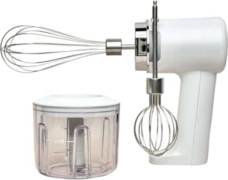 Draadloze 3-in-1 elektrische mixer met hakmolen en 3 snelheden