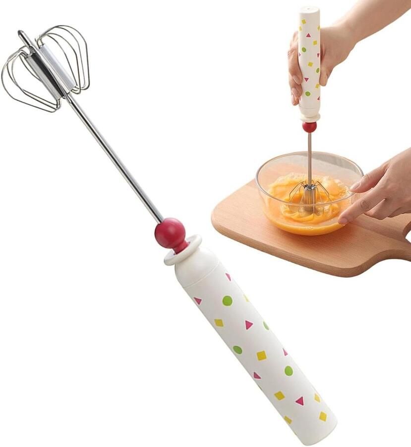 Draadloze Eierklopper Keukenmixer Garde Snel Beslag Maken Semi-automatisch Rotatie Mechanisme 31 cm Meerkleurig